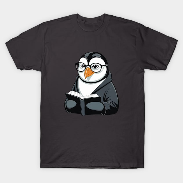 Librarian Penguin T-Shirt by Manzo Carey